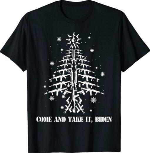 Come And Take It Biden Guns Christmas Tree Snowflakes Shirt