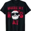 Where My Hos At Christmas Pajamas Adult Xmas Santa Shirt