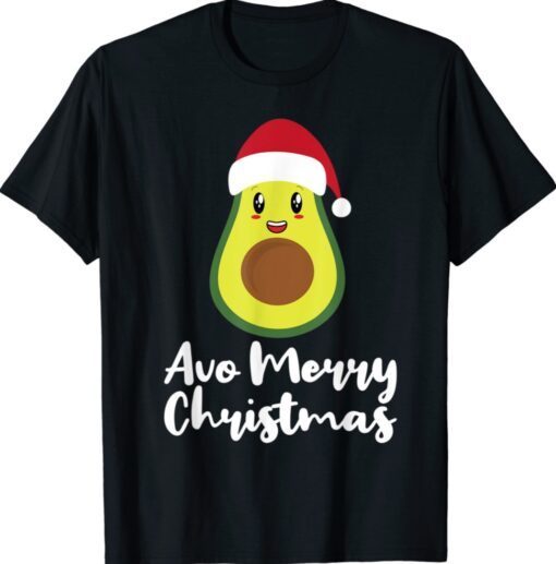 Avocado Christmas Avo Merry Plaid Santa Hat Vegan KETO Cute Shirt