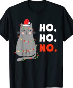 Funny Cat Christmas Santa Cat Christmas Lights T-Shirt