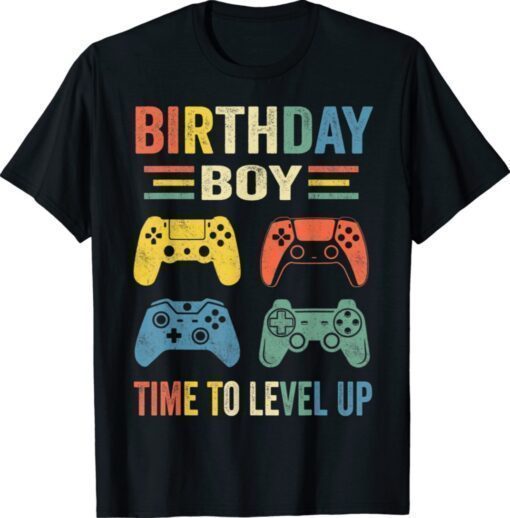 Birthday Boy Time to Level Up Video Game Birthday Gift BoysShirt