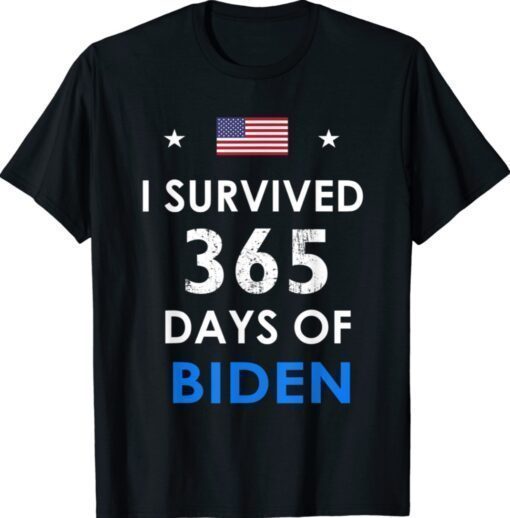 Anti Biden Funny I Survived 365 Days Of Biden Shirt