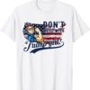 Don’t Mess With Trump Girl Messy Bun Vintage US Flag Shirt