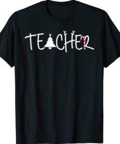 Teacher Squad Reindeer Funny Teacher Christmas Xmas T-Shirt