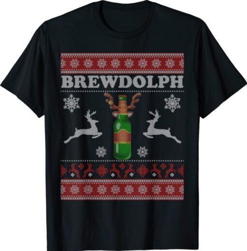 Brewdolph Ugly Christmas Beer Lover Craft Beer Brewer Shirt