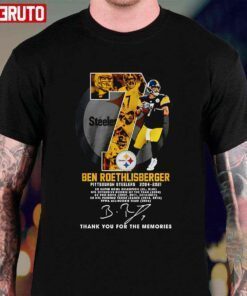 Ben Roethlisberger Pittsburgh Steelers 2004 2021 Thank You For The Memories Shirt