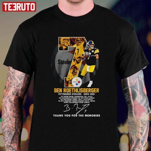 Ben Roethlisberger Pittsburgh Steelers 2004 2021 Thank You For The Memories Shirt