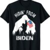 Bigfoot USA Flag Anti Biden Hidin From Biden Shirt