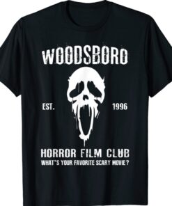 Woodsboro Horror Character Wearing Mask Film Club Est 1996 Shirt