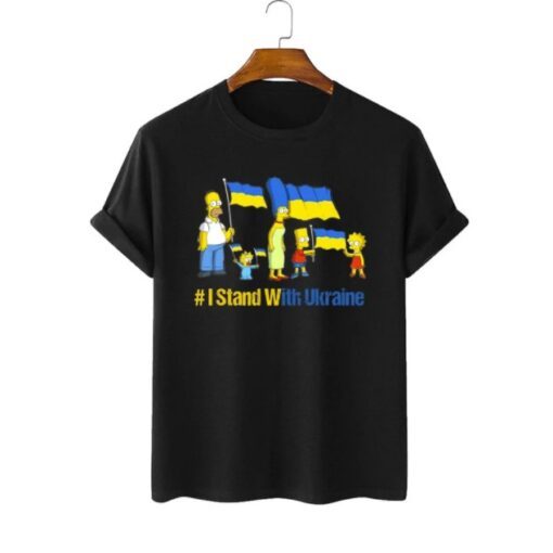 The Simpsons I stand with Ukraine, Simpsons Suport Ukraine Tee Shirt