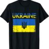 Support Ukrainians Flag Vintage Ukraine Ukrainian Flag Pride Shirt