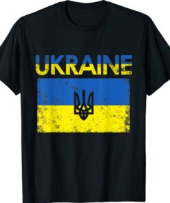 Support Ukrainians Flag Vintage Ukraine Ukrainian Flag Pride Shirt