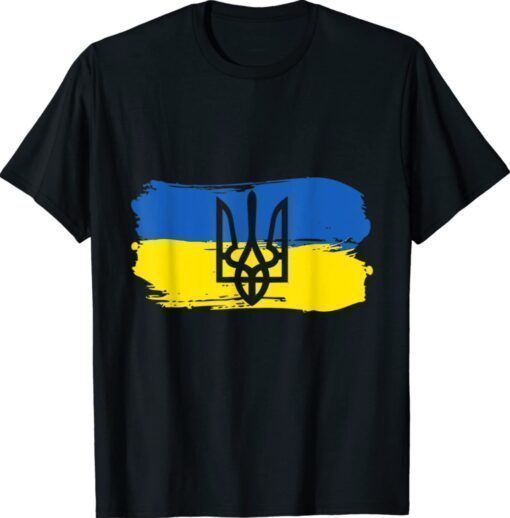 Support Ukrainians Flag Vintage Ukraine Ukrainian Flag Pride Shirt