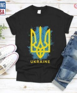 TShirt Ukraine Flag Symbol, I Stand With Ukraine American Ukrainian Flag