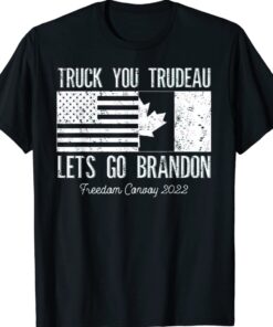 Truck You Trudeau USA Canada Flag Truckers Vintage Shirt