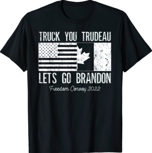 Truck You Trudeau USA Canada Flag Truckers Vintage Shirt