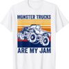 Vintage Monster Truck Are My Jam Retro Sunset Cool Engines Shirt