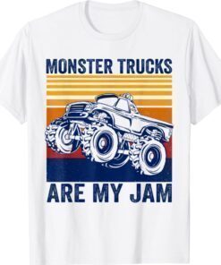 Vintage Monster Truck Are My Jam Retro Sunset Cool Engines Shirt