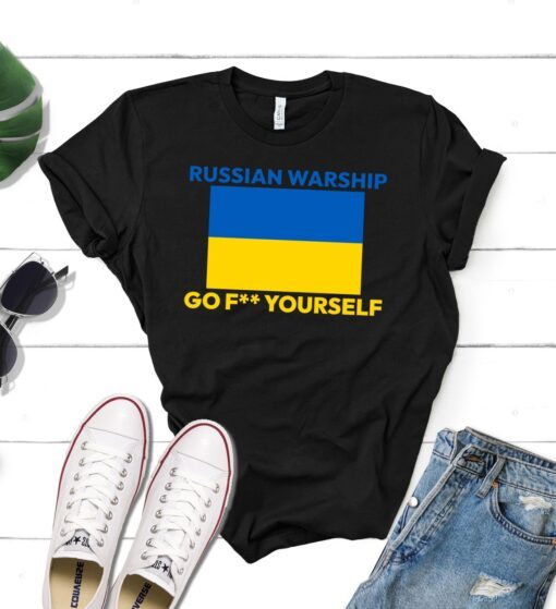 Russian Warship Go F Yourself Ukraine Flag Shirt