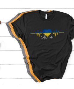 Ukraine Heart Heartbeat Flag Vintage T-Shirt