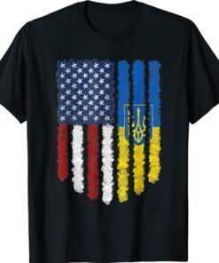 Ukrainian American Flag Ukraine Usa America Roots Shirt