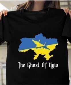 Ghost Of Kyiv Ukraine Flag Map Shirt Support Ukraine