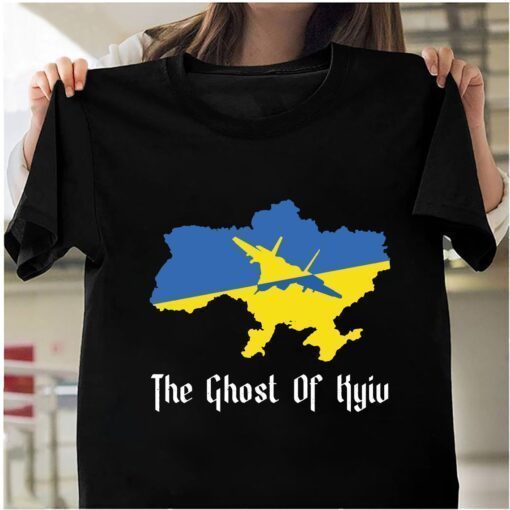 Ghost Of Kyiv Ukraine Flag Map Shirt Support Ukraine