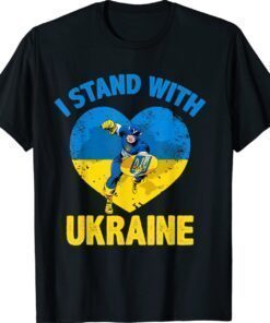 Captain Ukraine Support Ukrainian Flag I Stand With Ukraine Shirt