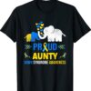 Proud Aunty Down Syndrome Awareness Blue Yellow Ribbon Shirt