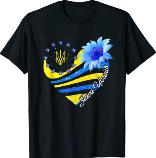 Slava Ukraine Sunflower Ukrainian Flag Stand With Ukraine Shirt