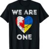 Canada Supports Ukraine We Are One Love Heart Flag Shirt