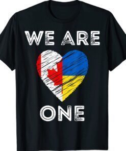 Canada Supports Ukraine We Are One Love Heart Flag Shirt