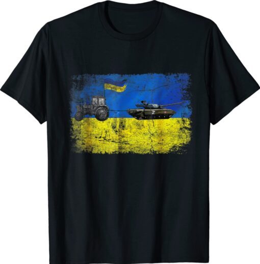 I Stand With Ukraine Funny Ukrainian Farmer Steals Tank Shirt
