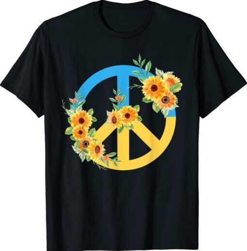 Sunflower Ukrainian Ukraine Flag Ukraine Peace Hippie Shirt