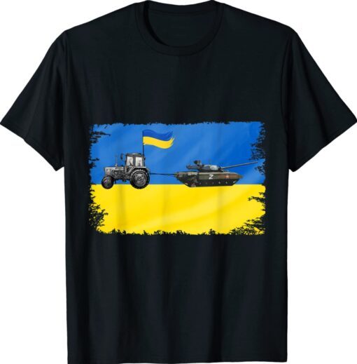 I Stand With Ukraine Funny Ukrainian Farmer Steals Tank Shirt