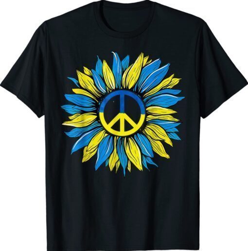 Sunflower Ukrainian Flag I Stand With Ukraine Peace Shirt
