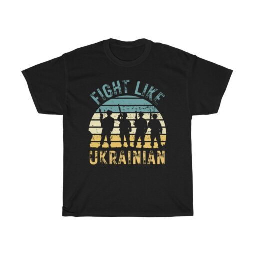 Fight Like Ukrainian Distressed Yellow and Blue Shirt