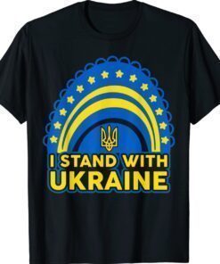 I Stand With Ukraine Ukrainian Rainbow Flag Shirt