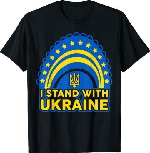 I Stand With Ukraine Ukrainian Rainbow Flag Shirt