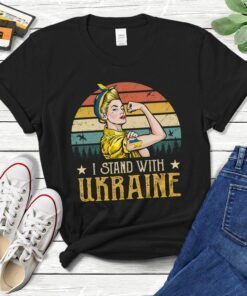 Stand With Ukraine Rosie Women Save Ukraine T-Shirt Strong Ukrainian Girl Shirt, Support Ukraine Shirt