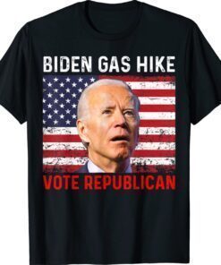 Biden Gas Hike Vote Republican USA Flag Anti Joe Biden Shirt