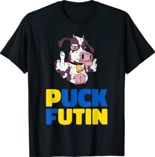 Puck Futin Stop War Stand With Ukraine Peace Cow Shirt