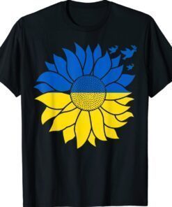Ukraine Sunflower Peace Dove Symbol Ukrainian Flag Colors Shirt