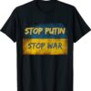 Stop Putin Stop War I Stand With Ukraine Ukrainian Flag Vintage TShirt