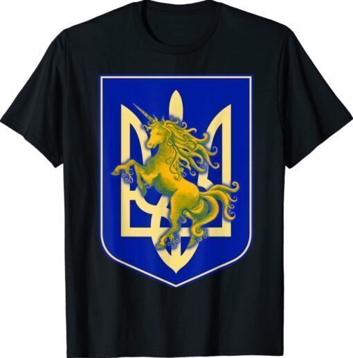 Ukraine Coat of Arms Ukrainicorn Save Support Ukraine Tryzub Shirt
