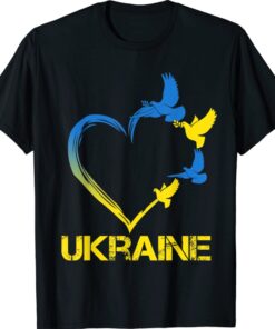 Vintage Ukraine Flag Heart Support Ukraine Shirt