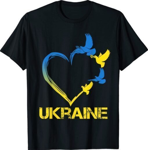 Vintage Ukraine Flag Heart Support Ukraine Shirt
