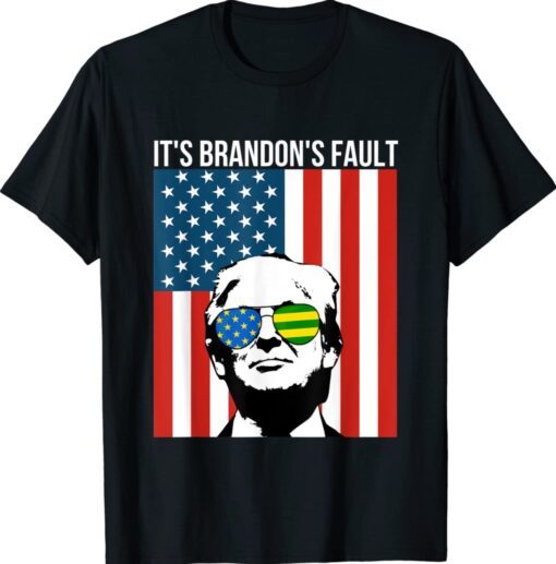 Pro Trump American Flag Sunglasses Funny Anti Joe Biden Shirt