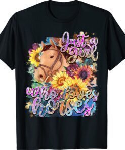 Western Serape Rodeo Cowgirl Just a Girl who Loves Horses Shirt