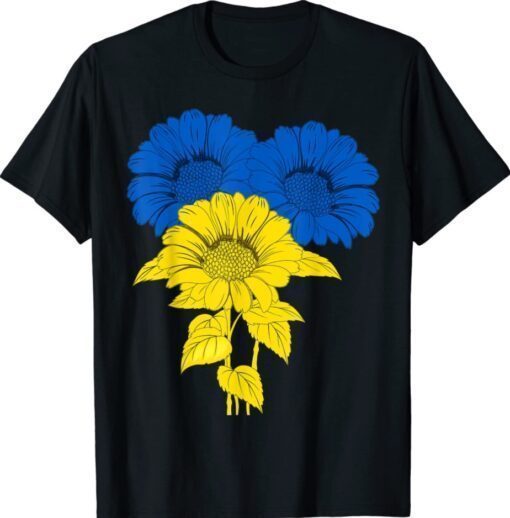 Peace in Ukraine Sunflower Women Ukrainian Flag Shirt